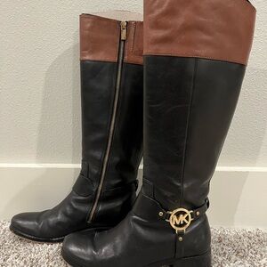 Michael Kors Black and Brown Riding Boots